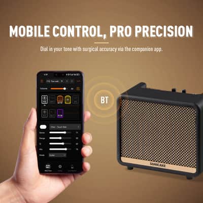 SONICAKE 10W BT Guitar Amplifier, Multi-effect Digital Modeling Speakers with APP, Portable Desktop All-in-one Guitar Amp with 80 Effects 100 Preset for Bedroom Practice, OTG AMPCUBE QAM-20(Shipping from local US,UK,EU warehouse) image 4