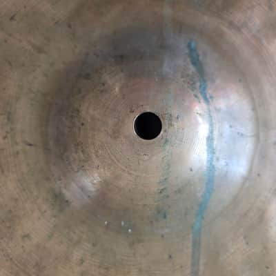Vintage 13" Unstamped Hi Hat Pair Deep Hammering Small Hole 1023g 1004g image 4