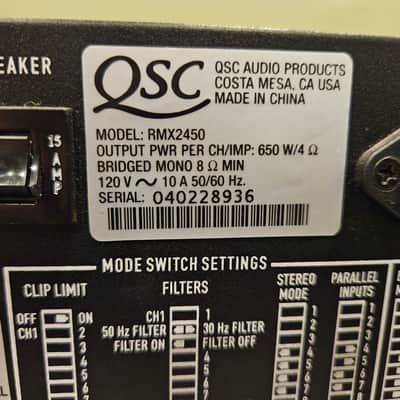 QSC RMX2450 2400-Watt Professional Power Amp 2000s - Black image 3