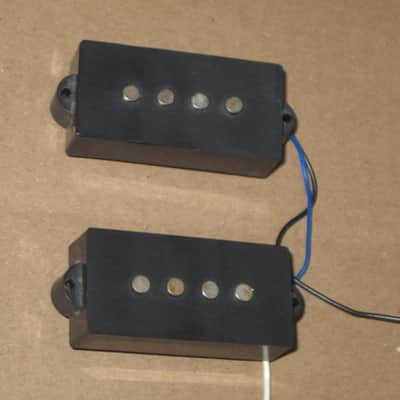 used relic'd (from real player's wear, use, & age) Fender Black Split-Coil Mexican Standard Precision Bass pickups, Alnico 5, 10.5k fully functional (silver screws included - also relic'd) from 1994 Fender Mexican Standard P Bass (Bass NOT included) image 7