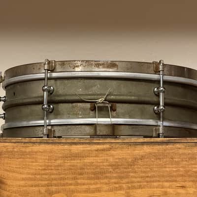 20/30's Ludwig 4x14 "Dance" Model Universal NOB 6 Lug Snare Drum 2-Piece image 4