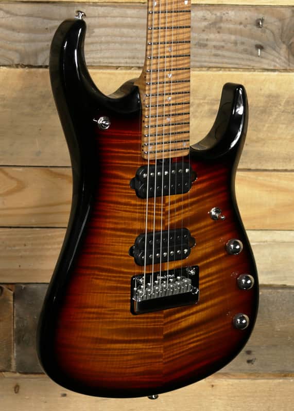 Music Man JP15 7-String Electric Guitar Tiger Eye w/ Case image 1