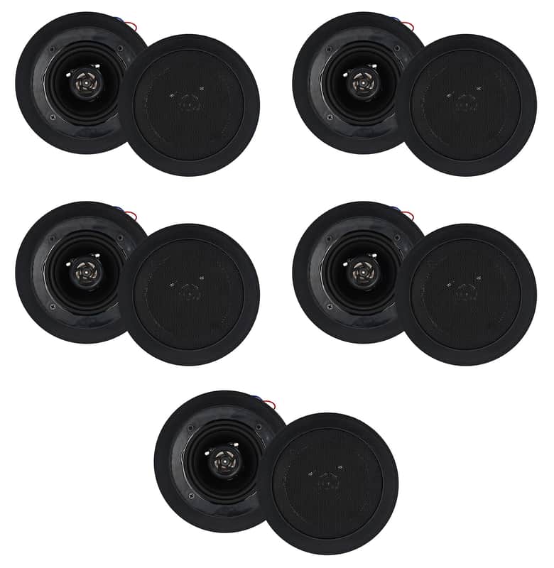 10) Rockville CC4T Black 4" Commercial 70v Ceiling Speakers For Restaurant/Bar image 1