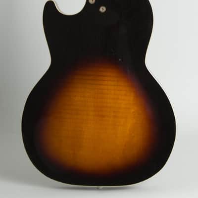 Airline  Model 7227 Arch Top Hollow Body Electric Guitar (1961), original two-tone soft shell case. image 4