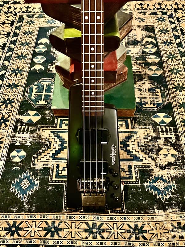 1988 Washburn Japan Bantam Headless Bass Steinberger Copy Mate Black image 1