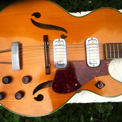 Harmony H-71 Meteor Guitar, 1960's, Blond, Dearmond Pu's, Waverly Tuners image 2
