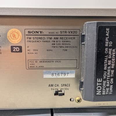 Sony STR-VX20 Receiver HiFi Stereo Vintage 2 Channel Home Audio AM FM Tuner image 6