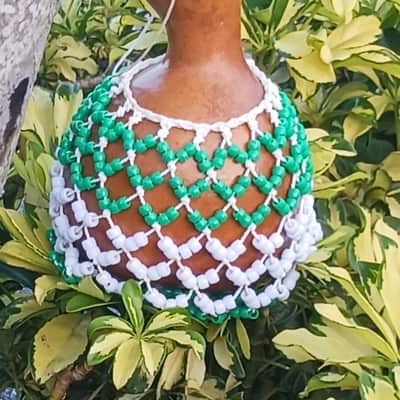 Sekere, beaded gourd rattle, shekere image 2