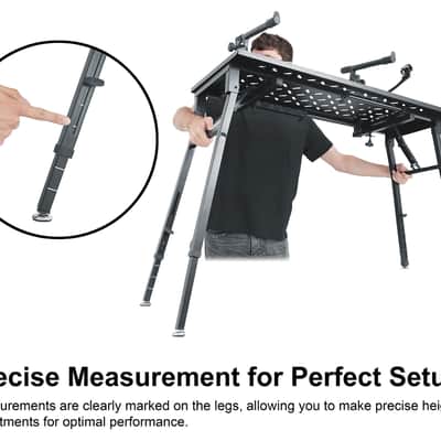 Rockville PKS44 2-Tier Keyboard/DJ Stand+Table Attachment+Gooseneck Mic Stand image 6