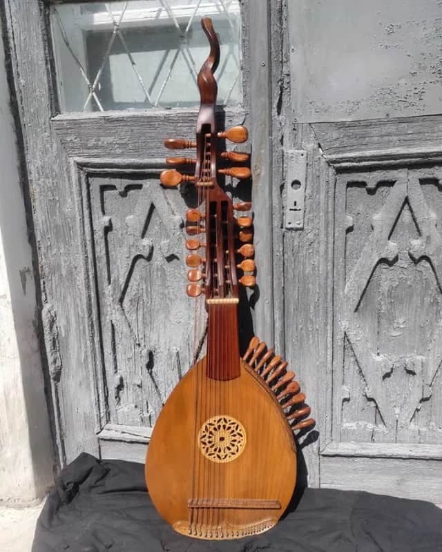 Torban Ukranian Teorban Folk Instrument Theorbo Lute Master Handmade Muzeum image 1