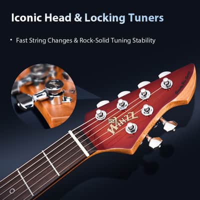 WINZZ WGS150 North American Alder Body With Roasted Maple Neck Electric Guitar,Cherry Red image 3