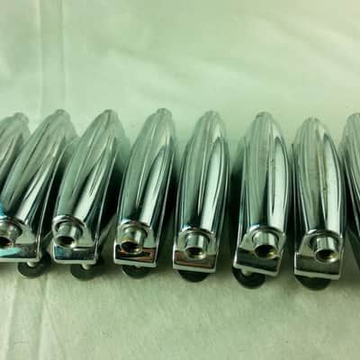 *Gretsch 8x Snare Drum Lugs Round Badge RB Vintage Chrome Circle/Star 50s/60s VG image 2