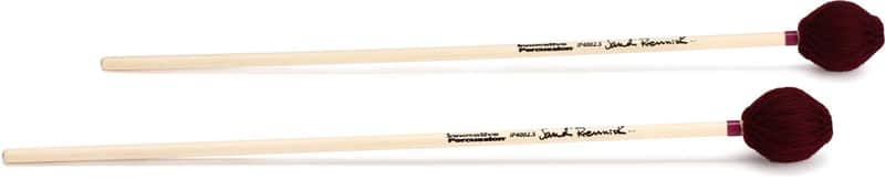 Innovative Percussion IP4002.5 Sandi Rennick Medium-hard Marimba Mallets - Cranberry Yarn - Birch (2-pack) Bundle image 1