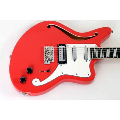 D'Angelico Premier Series Bedford SH Limited-Edition Electric Guitar with Tremolo Regular Fiesta Red image 3
