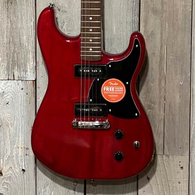 Squier Paranormal Strat-O-Sonic - Crimson Red Transparent Includes a pro Setup, Support A Brick & Mortar Store, Shop Here! image 2