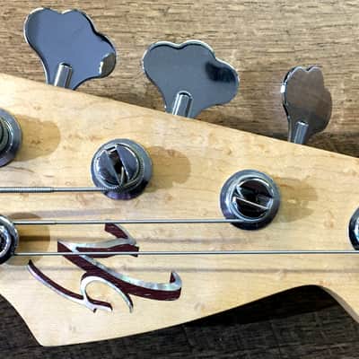 Valley Guitars Warmoth Custom Shop PJ Transparent Black Sunburst Finish Flamed Top Electric Bass Guitar image 9
