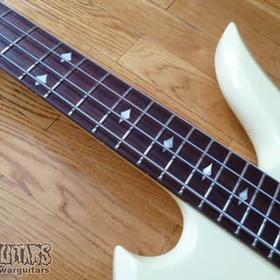 Vintage B.C. Rich Mockingbird Bass Neckthrough MIJ 1985 Aged White image 6