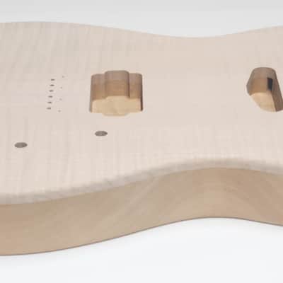 Shepard Custom Guitars Custom Telecaster Body Semi-hollow Backroute F Hole Optional Curly Maple Top On 1pc Mahogany 2026 - Unfinished image 9