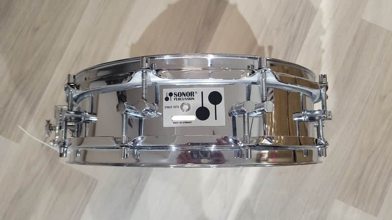 Sonor D-420 Phonic 14x4" 10-Lug Ferro-Manganese Steel Piccolo Snare Drum 1982 - 1994 - Chrome-Plated image 1