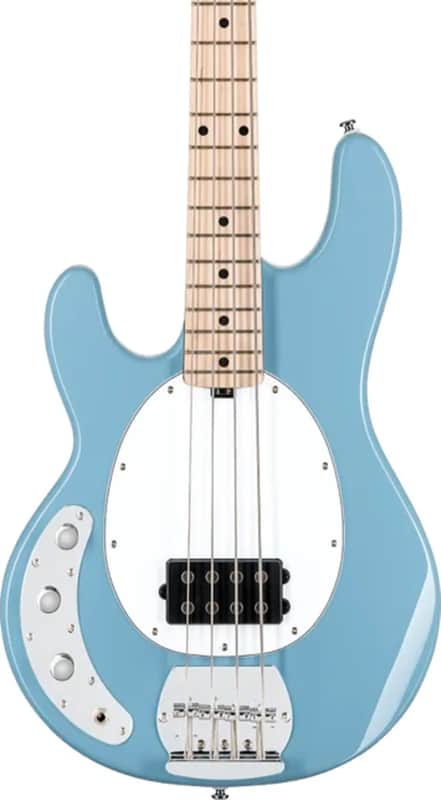 Sterling StingRay RAY4 Left-Handed 4-String Bass Guitar, Hard Maple Fingerboard, Chopper Blue image 1