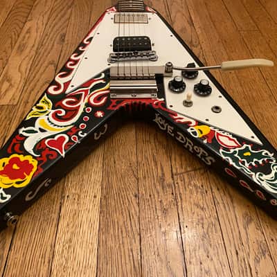 Gibson Flying V RARE! - Jimmi Hendrix Love Drops Artist Hand Painted Custom 1990’s image 2