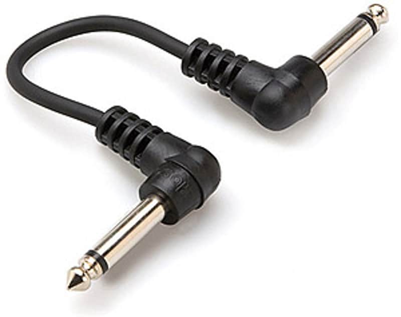 Hosa CFS-106 Guitar Patch Cable Molded Right-angle to Same - Black image 1
