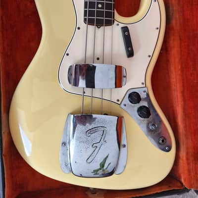 Fender Jazz Bass 1965 Refinish Olympic White ALL ORIGINAL PARTS image 2