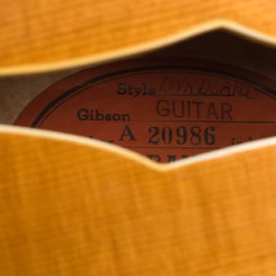 Gibson  Byrdland N (Pre-Production) Thinline Hollow Body Electric Guitar (1955), ser. #A-20986, original brown hard shell case. image 13