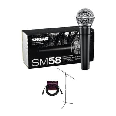 Shure Cardioid Dynamic Vocal Microphone Bundle with Stand and Cable (3 Items) image 1