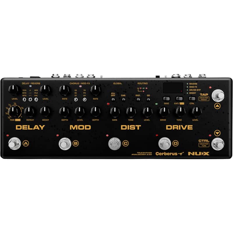 NUX Cerberus Multi-function Guitar Effect Pedal - IR loader, Analog Overdrive, Distortion and Digital Effects image 1