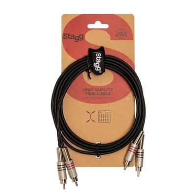 Stagg STC2C 2x RCA Phono - 2x RCA Phono Cable (2m L+R) image 2