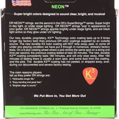 DR Strings - Neon Green 9-42 Light Guitar Strings - The Luminescent String image 3