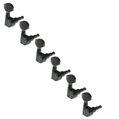 Graph Tech BLACK 6 in line Standard Ratio Electric Guitar Machine Heads Contemporary Non-Locking image 2