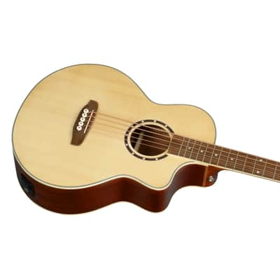 Ortega D7CE-5 - Acoustic Electric 5-String Bass Medium Scale Ortega Spruce Mahogany Cutaway image 15