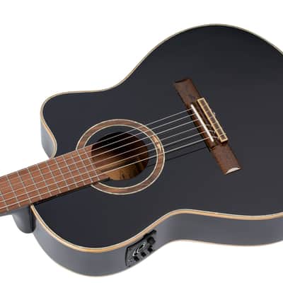 Ortega Performer Series Nylon string Guitar, thinline body - RCE138-T4BK, 52mm Nut Width w/ Gig Bag image 12