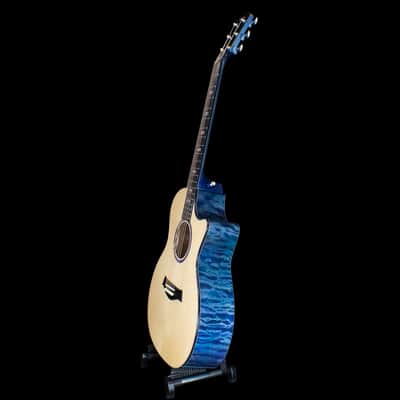 Taylor Custom Shop GA Grand Auditorium Acoustic Electric Guitar 2019 Blue/Purple Over Teal image 18