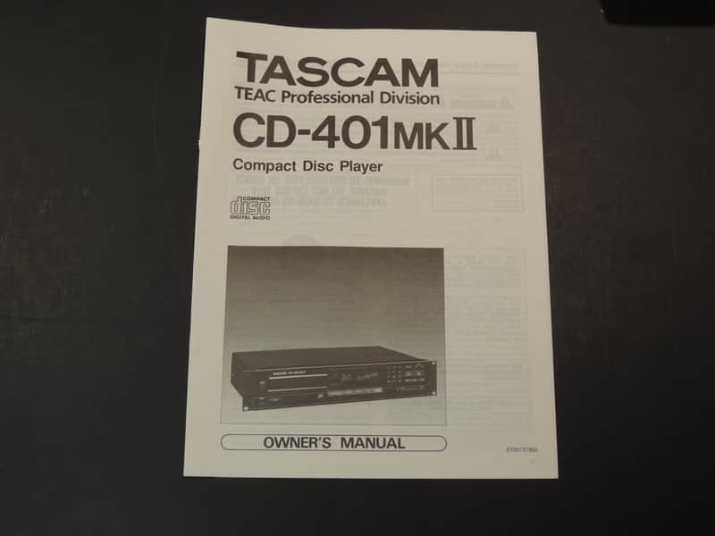 Tascam CD-401 MKII Owner's Manual [Three Wave Music] image 1