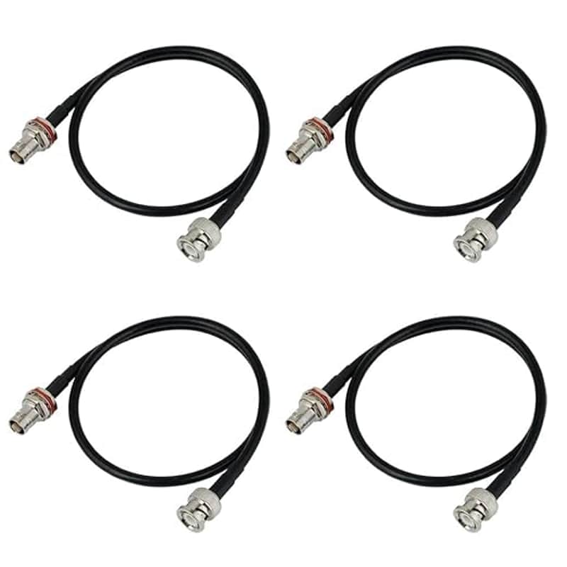 Antenna Extension Cable with BNC and Bulkhead Connector for Wireless Microphone Combination System, Lenght 20‘’ (4 Pack) image 1