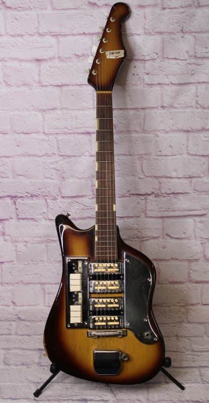 👀Vintage 1960s Zimgar Teisco SS-4L - Rare 4 Pickup Ry Cooder Gold Foil image 1