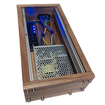 3U / 56hp Eurorack case LUNA • Rails + Threaded strips / Walnut / Powered image 8