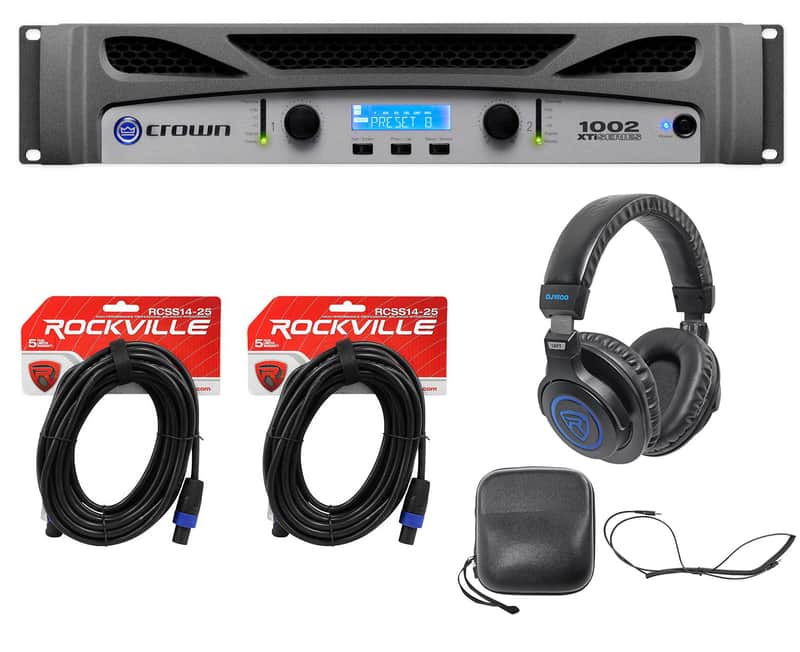 Crown Pro XTI1002 XTI 1002 1000w Amplifier Amp, DSP+Speakon Cables+Headphones image 1
