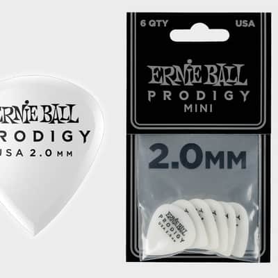 2.0mm White Mini Prodigy Picks 6-Pack - Precision Machined High-Density Non-Slip-Textured Delrin Sharp-Attack Design image 1