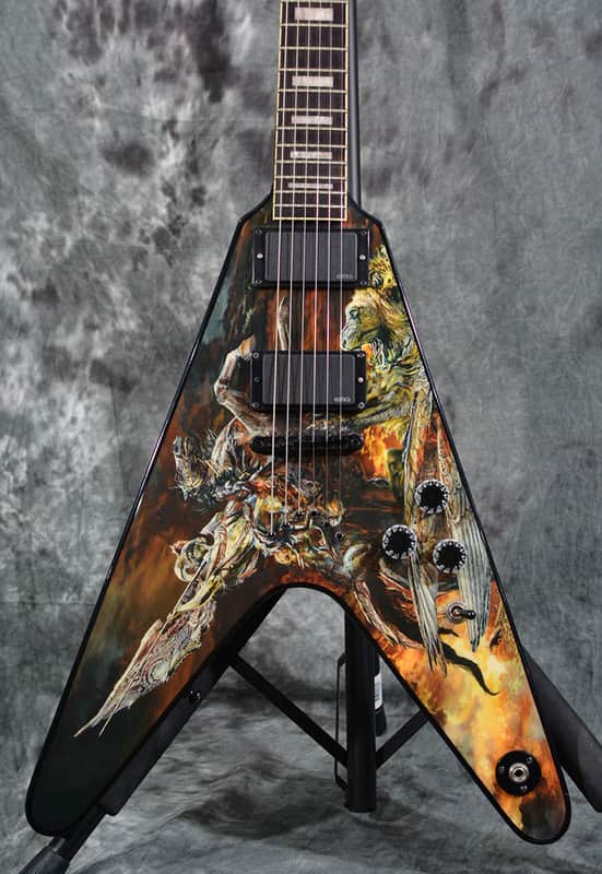 Dean Eric Petersen Testament Signature HUNTER Flying V Graphic Guitar w USA EMG Pickups & FAST Shipping image 1