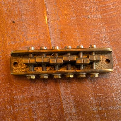 Stars Guitars Alembic Tune-O-Matic Guitar Bridge BRANDED 1970s Brass image 9