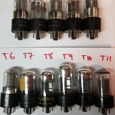 Sylvania 6SN7GTA tNOS AT1000 TESTED Balanced! PI Vacuum Tube T8 Chrome top angled T plate 6SN7GTB dual triode 1954-1959 image 11