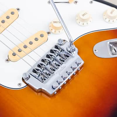 1985 Fender Boxer Series Stratocaster ST557 Sunburst w/ Blade Shooter, Japan MIJ Fujigen image 8