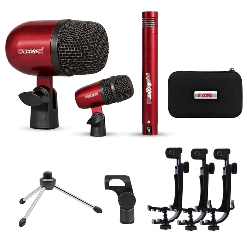 5 Core Conga Mic Snare Tom Set Professional XLR Cardioid Unidirectional Instrument Microphone Kit image 1