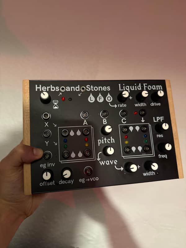 Herbs and Stones Liquid Foam Desktop Monophonic Analog Groovebox 2020 - Present - Black with Wood Frame image 1