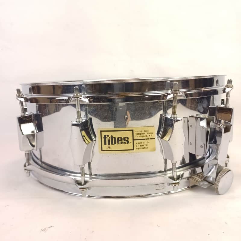 Fibes SFT690 5.5x14"Snare Drum Chrome Over Fiberglass Shell 70s Vintage 10Lug NY image 1