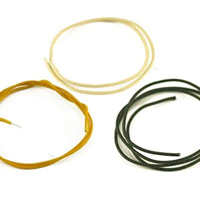 Guitar Wire, Hookup Wire, Gavitt Cloth Wire, 22awg Stranded Copper Wire, 3 feet of Each Color Black/White Pushback Wire for Electric Guitar and Other Instruments image 2